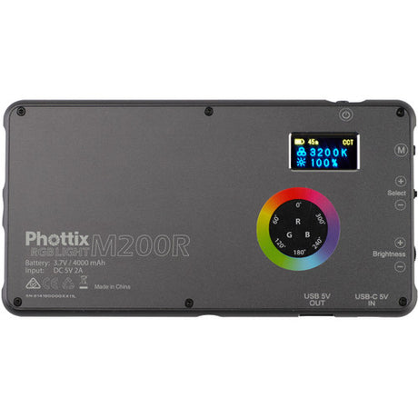 Phottix M200R RGB LED On Camera Light with Power Bank